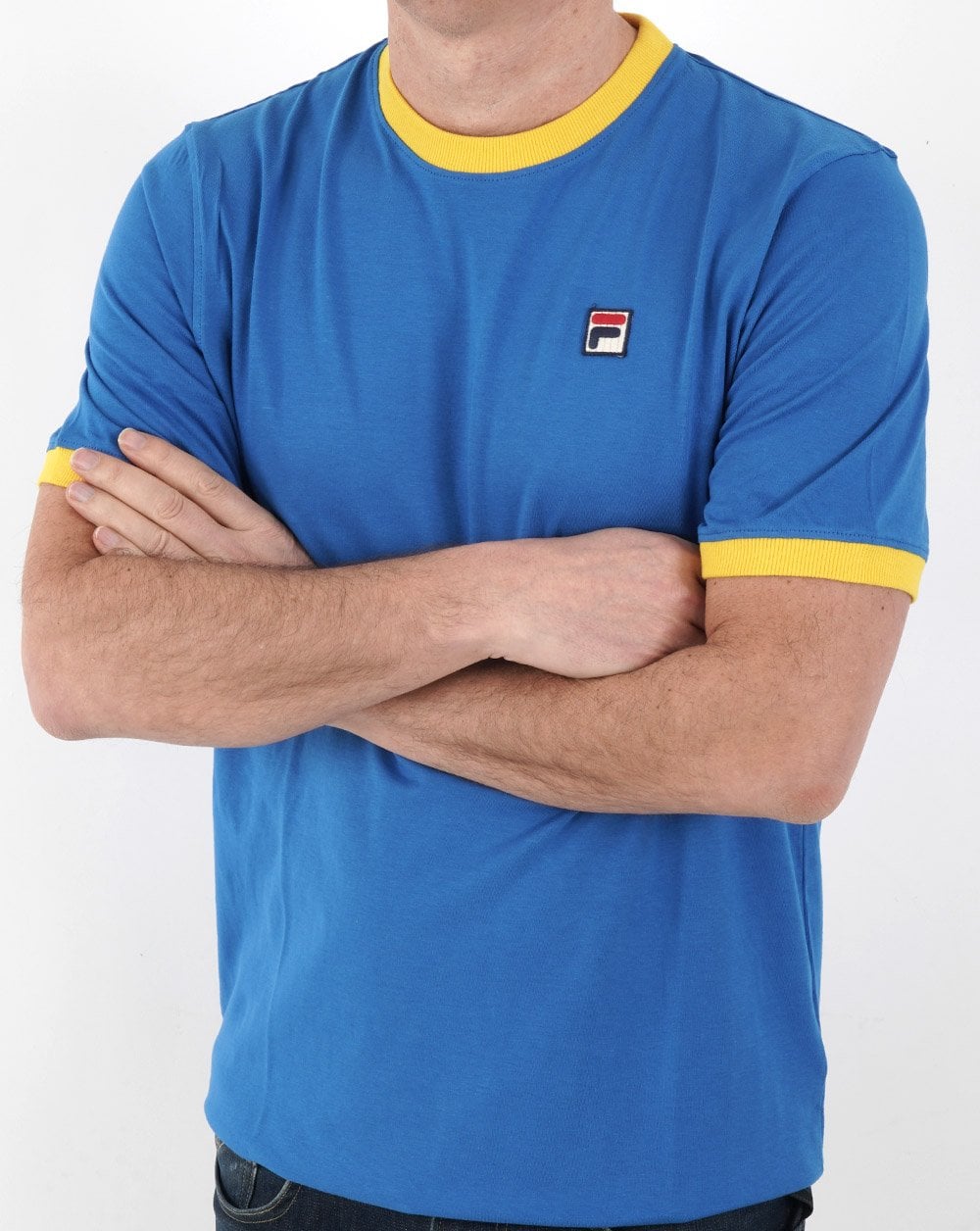 Fila Vintage Ringer T-Shirt Blau/Gelb