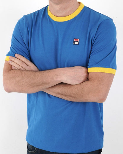 Fila Vintage Ringer T-Shirt Blau/Gelb