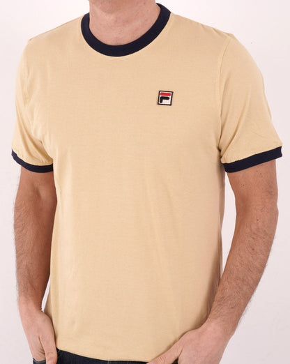 Fila Vintage Ringer T-Shirt Sand/Marineblau