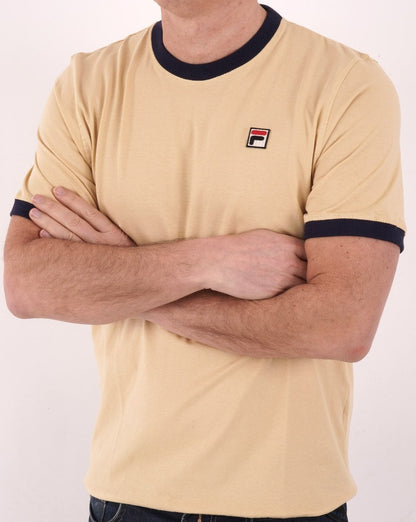 Fila Vintage Ringer T-Shirt Sand/Marineblau