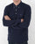 Pretty Green Poplin Long Sleeve Polo Navy