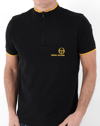 Sergio Tacchini Masters 1/4 Zip Polo Schwarz/Gold