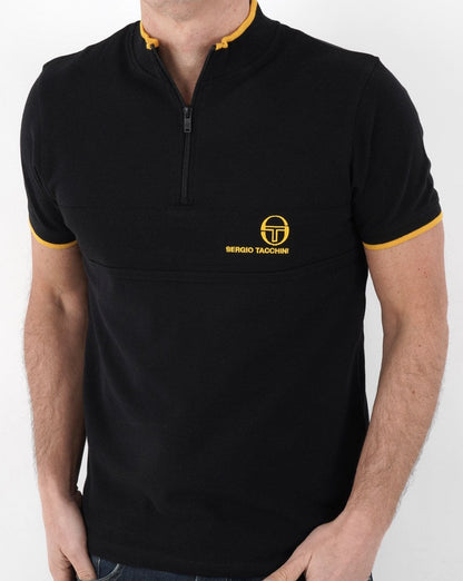 Sergio Tacchini Masters 1/4 Zip Polo Schwarz/Gold