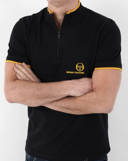 Sergio Tacchini Masters 1/4 Zip Polo Schwarz/Gold