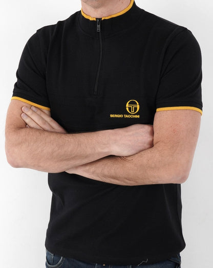 Sergio Tacchini Masters 1/4 Zip Polo Schwarz/Gold