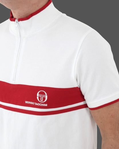 Sergio Tacchini Masters 1/4 Zip Polo Weiß/Rot