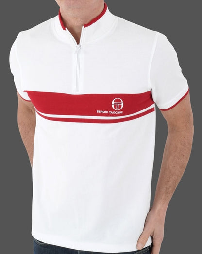 Sergio Tacchini Masters 1/4 Zip Polo Weiß/Rot