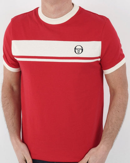 Sergio Tacchini Masters T-Shirt Rot/Off-White