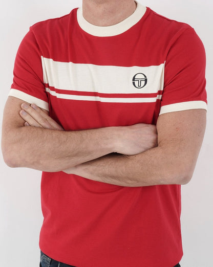 Sergio Tacchini Masters T-Shirt Rot/Off-White