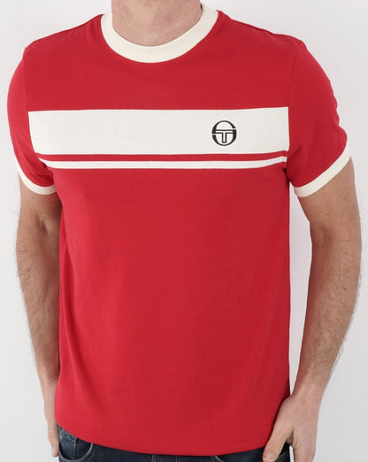 Sergio Tacchini Masters T-Shirt Rot/Off-White