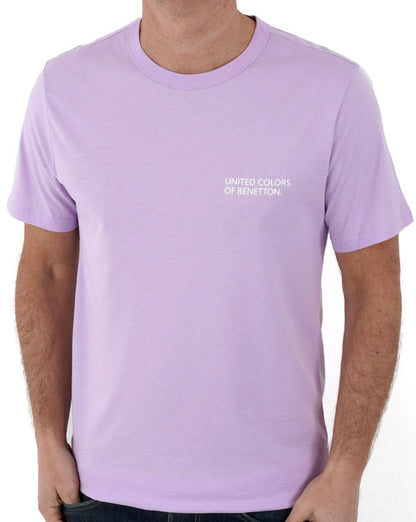 T-Shirt mit Benetton-Logo-Print Flieder