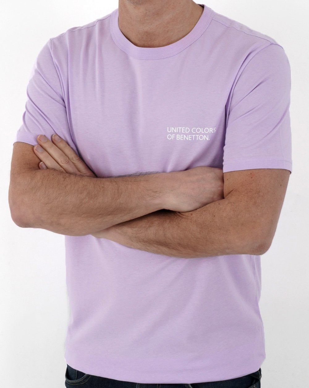 T-Shirt mit Benetton-Logo-Print Flieder
