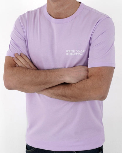 T-Shirt mit Benetton-Logo-Print Flieder