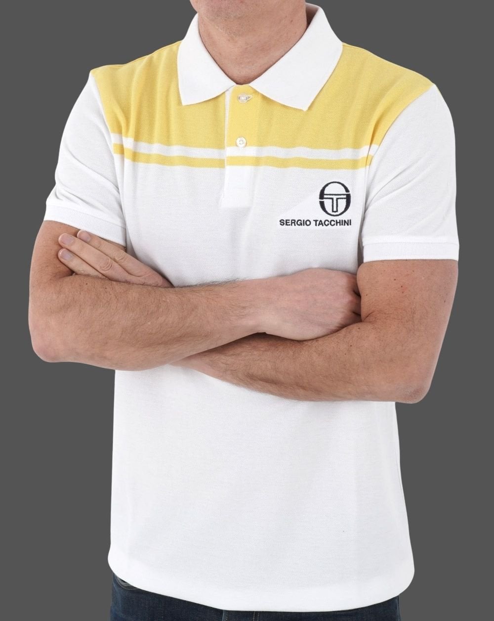 Sergio Tacchini New Young Line Poloshirt Weiß/Gelb
