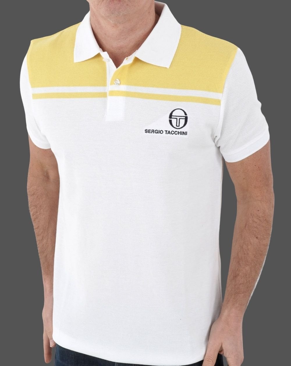 Sergio Tacchini New Young Line Poloshirt Weiß/Gelb