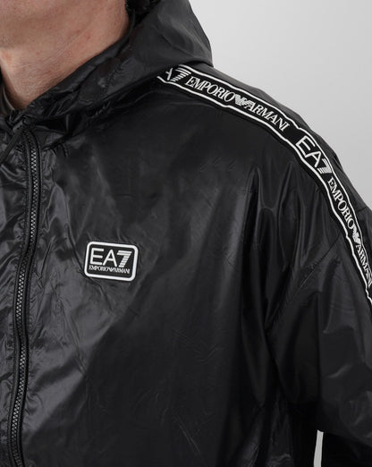 Emporio Armani – EA7 – Schwarze Jacke mit Logoband
