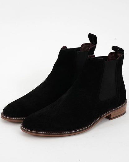 London Brogues Chelsea-Boots aus Wildleder in Schwarz