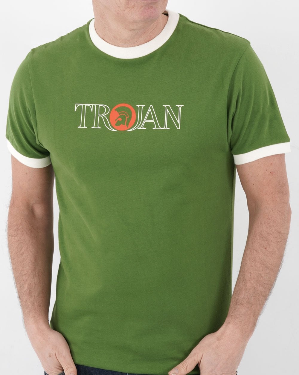 Trojan Outline Logo T-Shirt Grün
