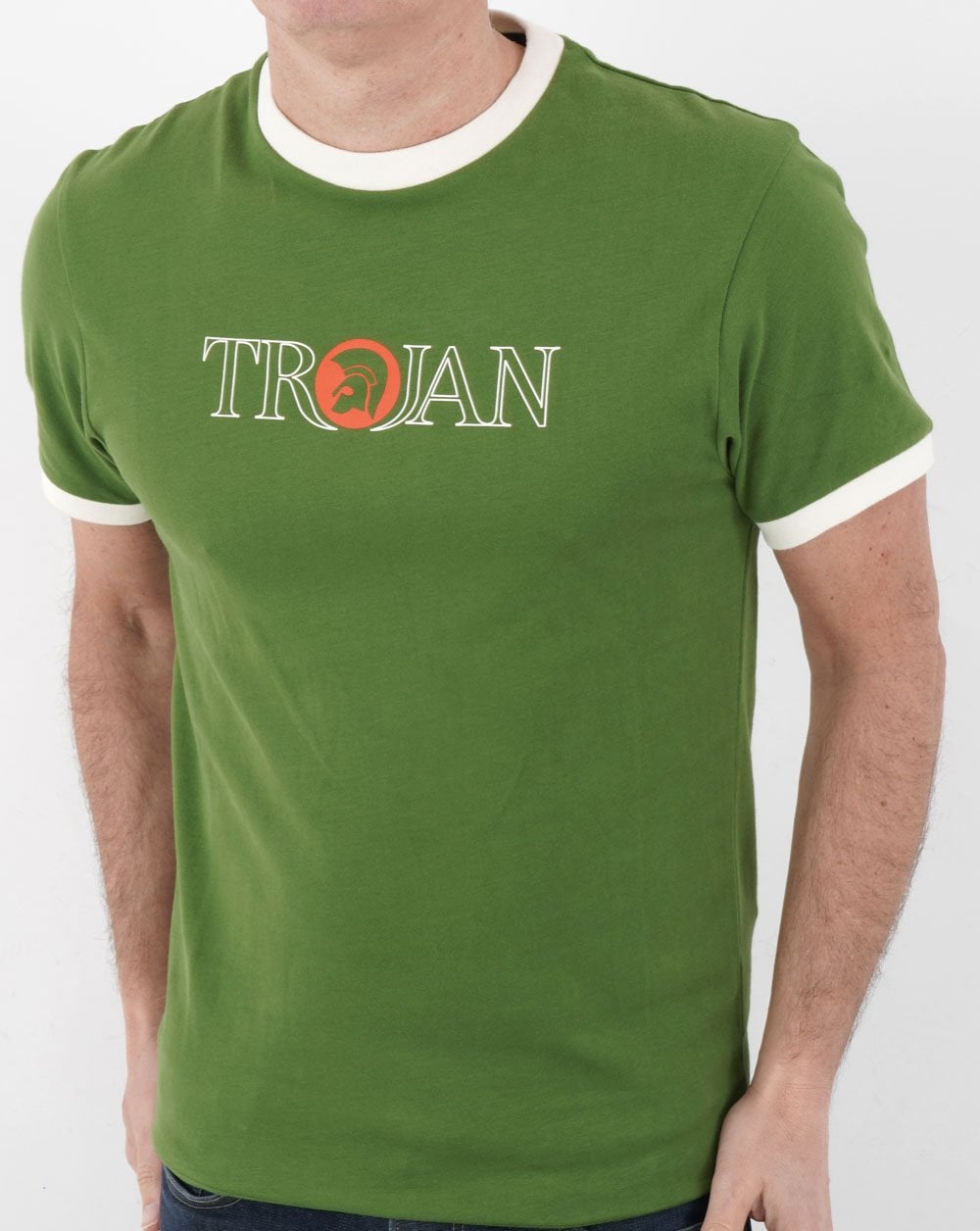 Trojan Outline Logo T-Shirt Grün