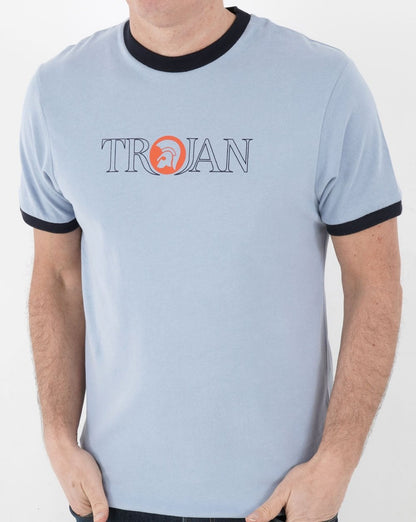 Trojan Outline Logo T-Shirt Himmelblau