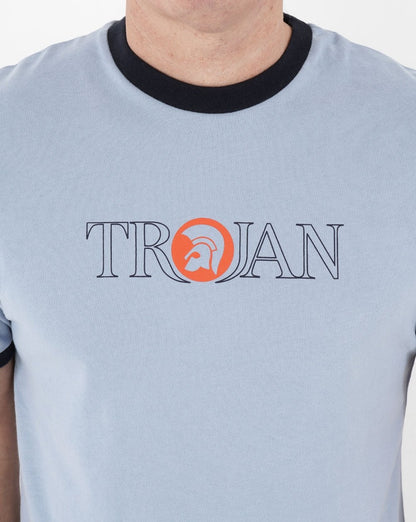 Trojan Outline Logo T-Shirt Himmelblau