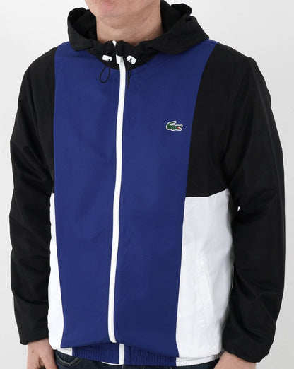 Lacoste Sport Kapuzenjacke Schwarz/Blau/Weiß