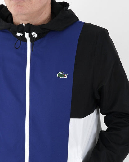 Lacoste Sport Kapuzenjacke Schwarz/Blau/Weiß