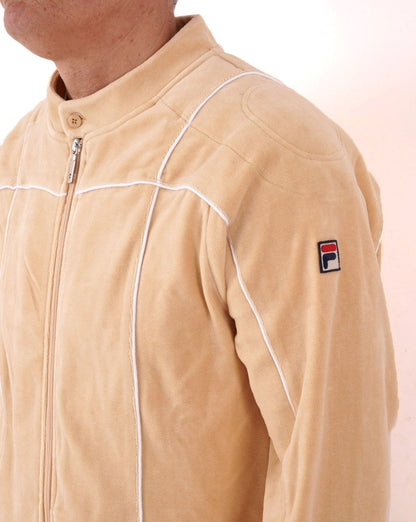 Fila Vintage – Terrinda – Velours-Trainingsjacke in Butterscotch
