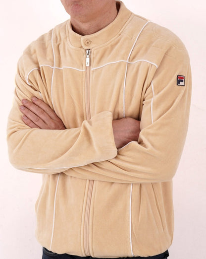 Fila Vintage – Terrinda – Velours-Trainingsjacke in Butterscotch