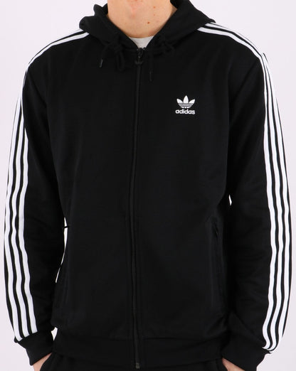 Adidas Originals – Adicolor – Kapuzenjacke mit durchgehendem Reißverschluss in Schwarz