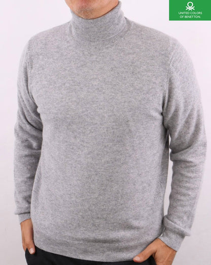 Benetton Rollkragenpullover Grau