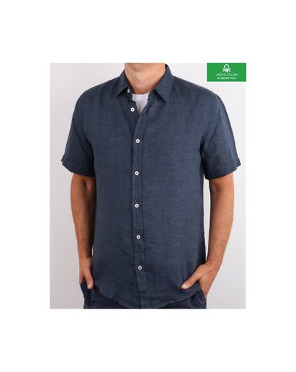 Benetton Kurzarmhemd Marineblau