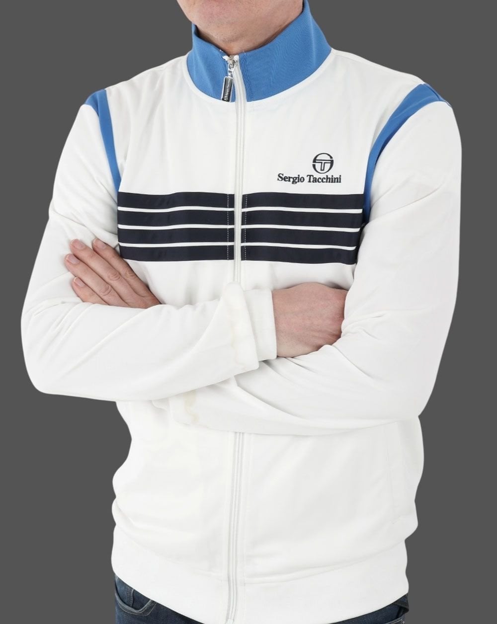 Sergio Tacchini Orlando Track Top White/Blue/Navy