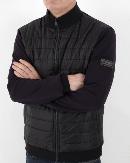 Barbour International – Baffle – Sweatshirt mit durchgehendem Reißverschluss in Schwarz