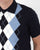 Trojan Argyle Fine Knit Polo Navy