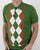 Trojan Argyle Fine Knit Polo Green