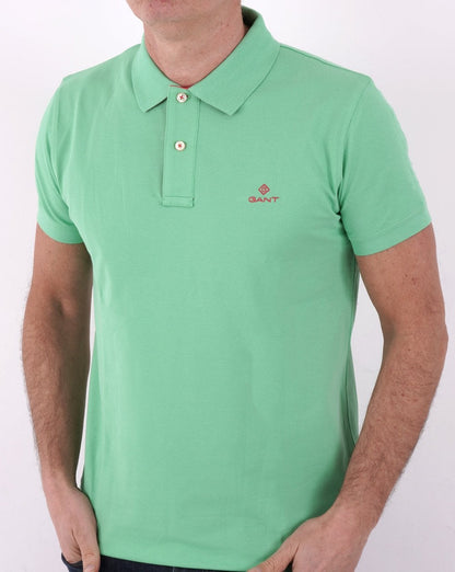 Gant Poloshirt mit Kontrastkragen Grün
