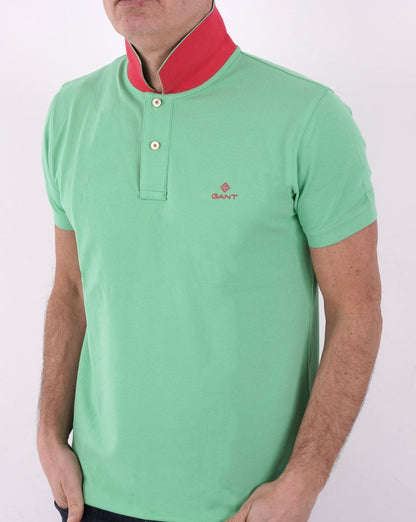 Gant Poloshirt mit Kontrastkragen Grün