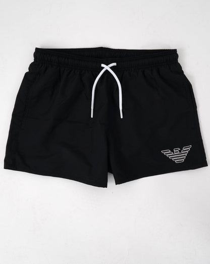 Emporio Armani Badeshorts mit Adler-Motiv in Schwarz