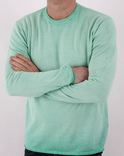 Benetton – Verwaschener Strickpullover in Türkis
