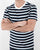 Benetton Stripe Crew Neck T-shirt Navy