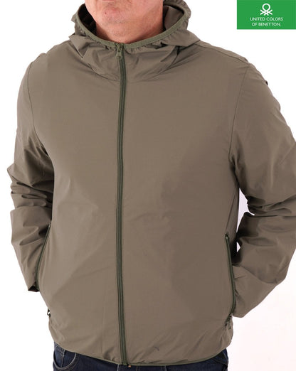 Benetton Leichte Kapuzenjacke Khaki