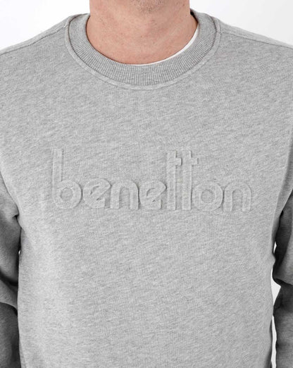 Benetton Logo Sweatshirt Grau