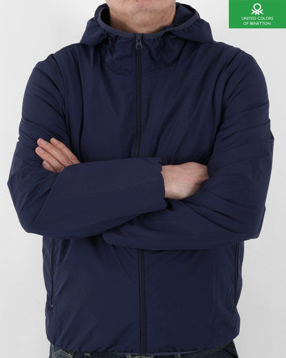 Benetton Leichte Kapuzenjacke Marineblau