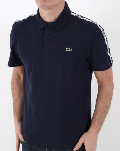 Lacoste Poloshirt mit Streifen in Marineblau