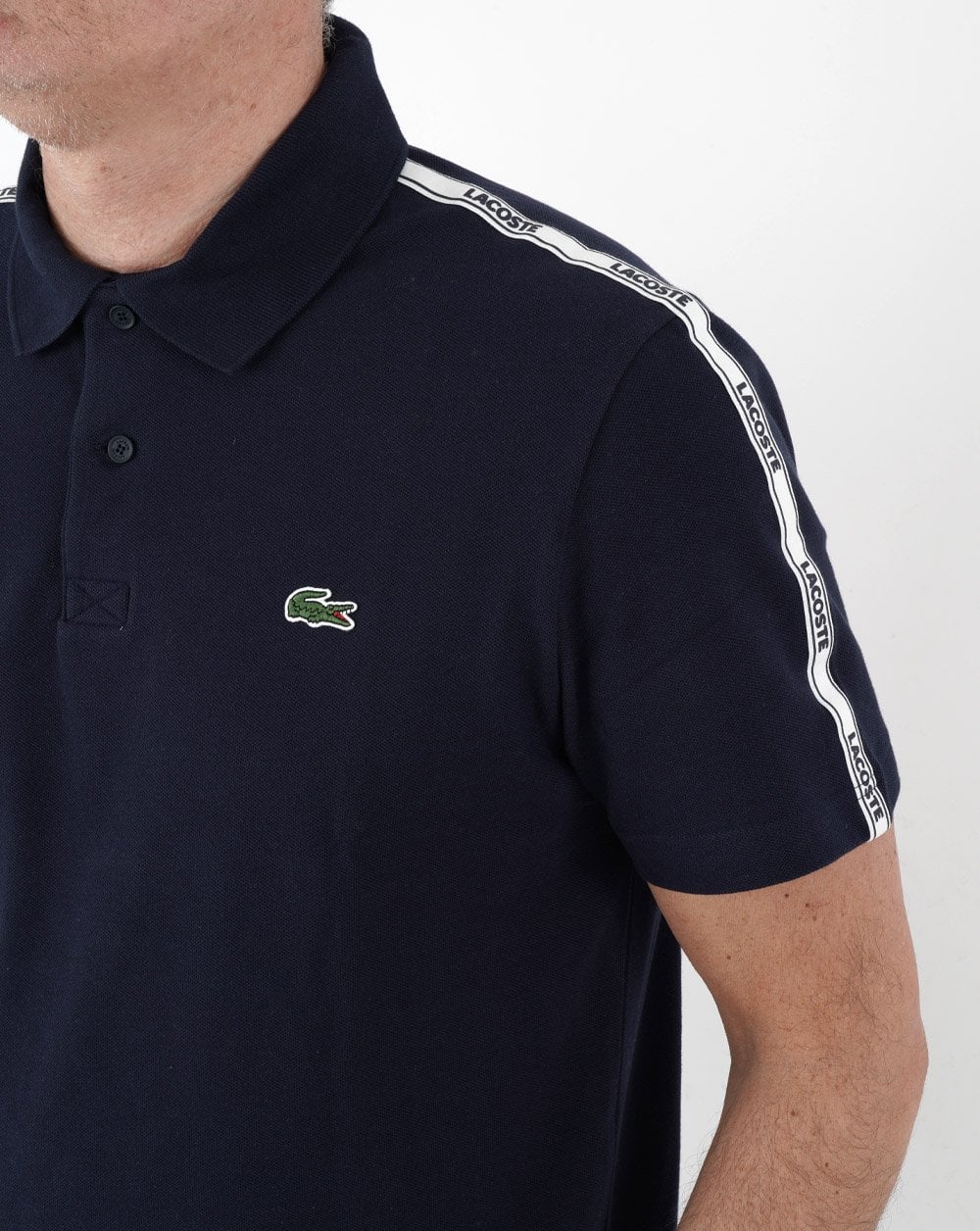 Lacoste Taped Polo Shirt Navy
