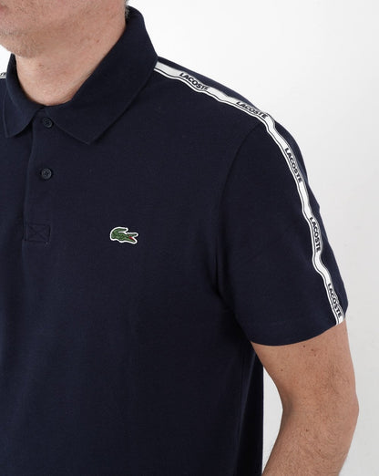 Lacoste Poloshirt mit Streifen in Marineblau