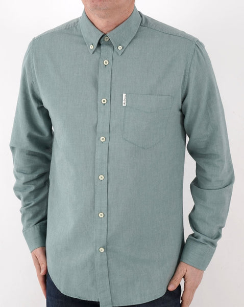 Ben Sherman Long Sleeve Oxford Shirt Jade