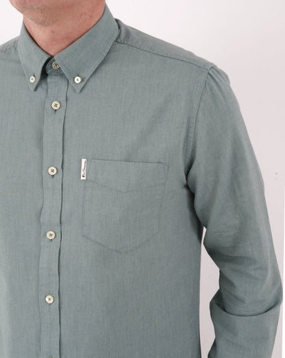Ben Sherman – Langärmliges Oxford-Hemd in Jadegrün