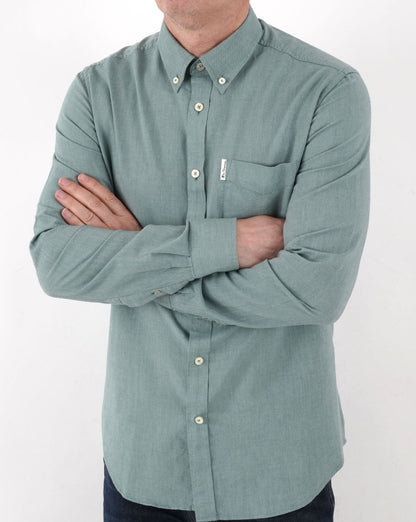 Ben Sherman – Langärmliges Oxford-Hemd in Jadegrün